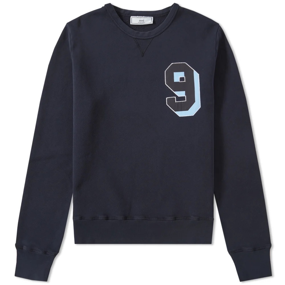 Ami Alexandre Mattiussi Men's M Navy Short Sleeve Crew Neck Tee #9 Graphic Shirt